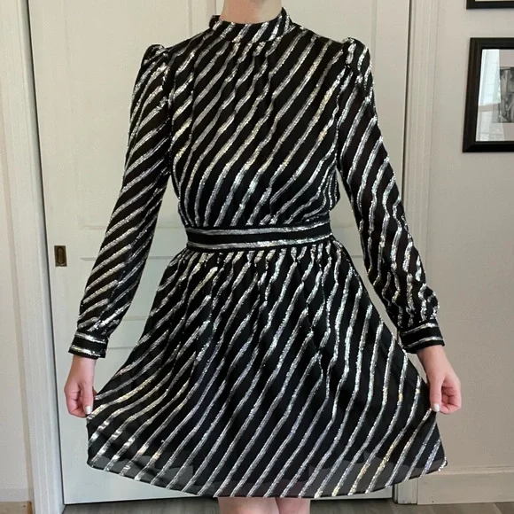 Michael Michael Kors Lurex Striped Mini Dress - Picture 2 of 8